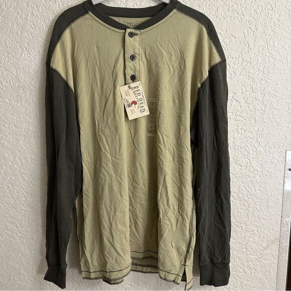 Red Head Two‎ Tone Army Green Raglan Style Long Sleeve Med NWT - Picture 3 of 9